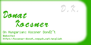 donat kocsner business card